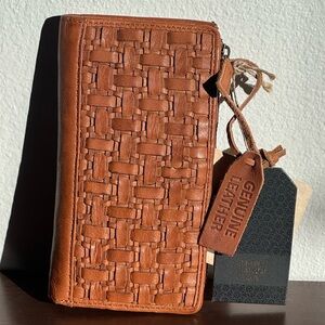 Brown Woven Leather Wallet